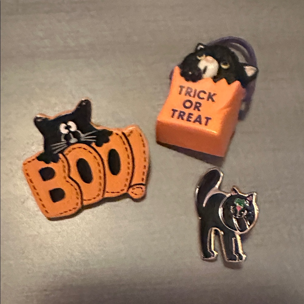 Halloween Cat Pins Set